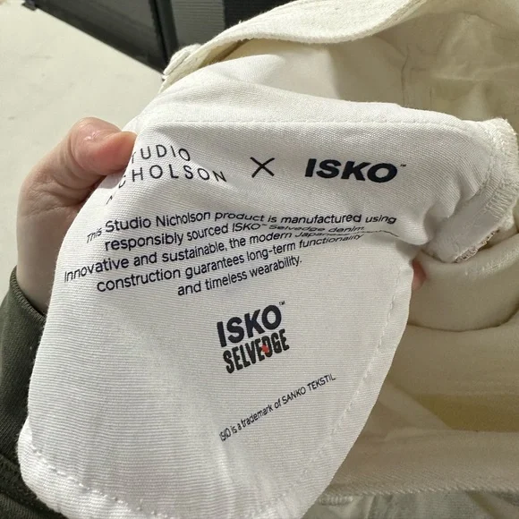 Studio Nicholson x Isko SELVEDGE DENIM Jeans Size 00 White Women’s Relaxed Flare & Wide Leg